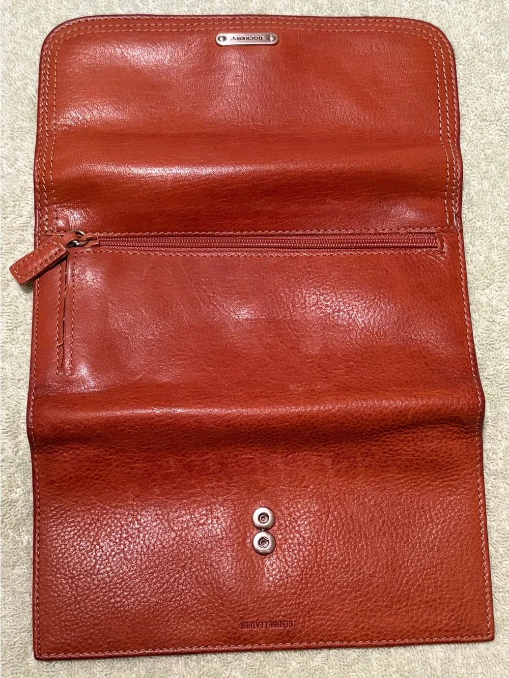 Dockers Brown Genuine Leather Checkbook Wallet